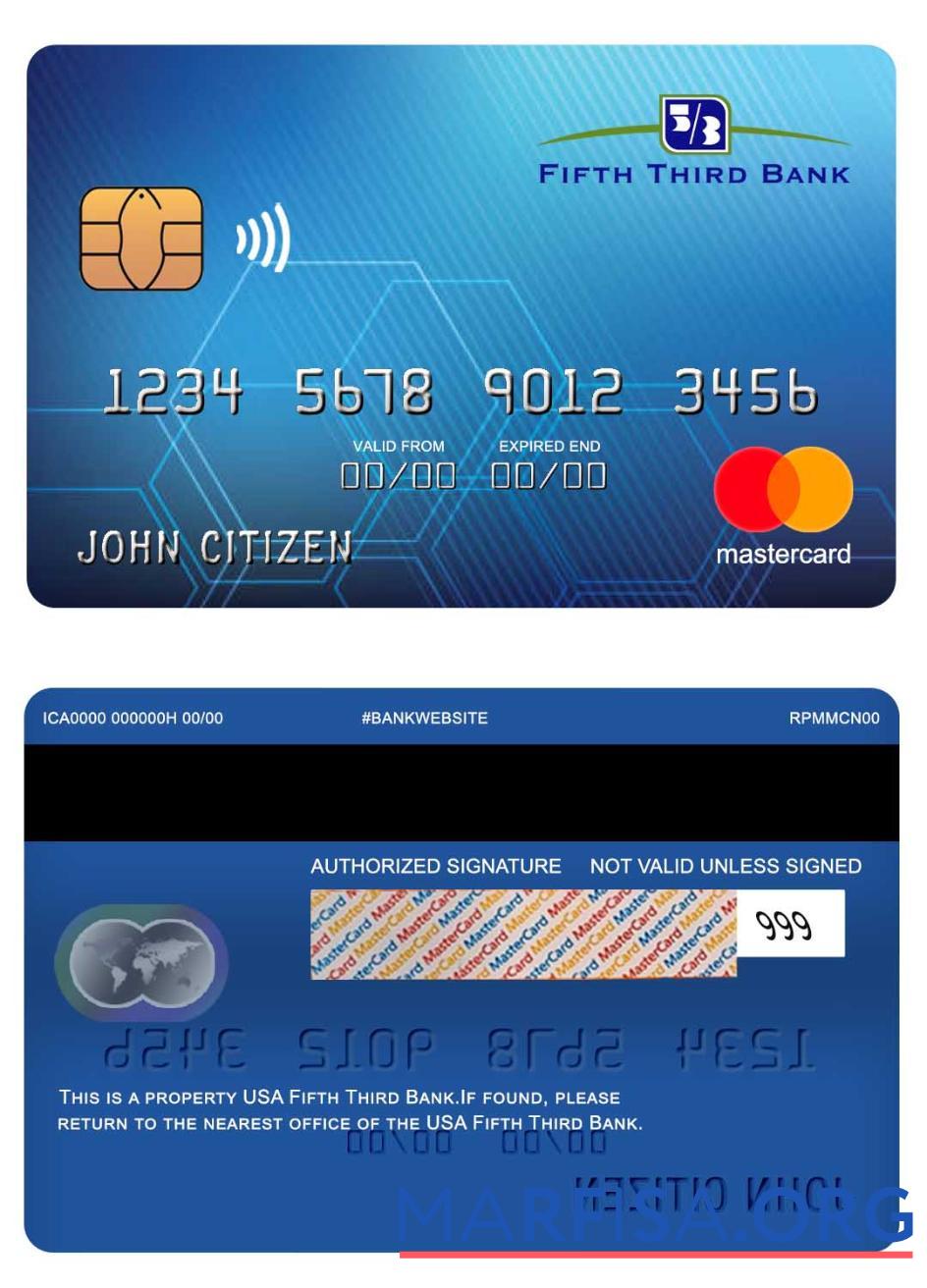 Downloadable USA Fifth Third Bank mastercard sample